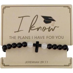 Fun Express 6 Pieces 2 3/4″ Religious Graduation Cross Bracelets on Handout Card for 6