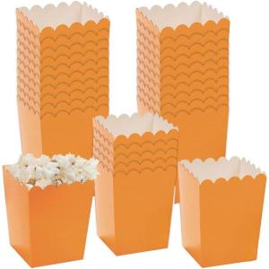 Fun Express Mini Orange Popcorn Boxes (24pc) – Party Supplies – Containers & Boxes – Paper Boxes – 24 Pieces