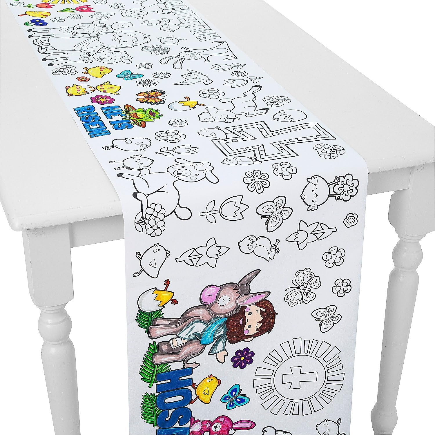 image:imageColor Your Own Easter Activity Paper Table Runner Roll 17 x 90 1 Piece Fun and Creative Easter Coloring Table Decoration