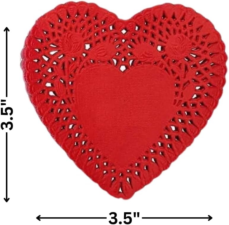 image:imageMini Valentine Heart Paper Doilies 100 Pack 35 Inch Home Decorations Crafts for Kids and Fun Home Activities
