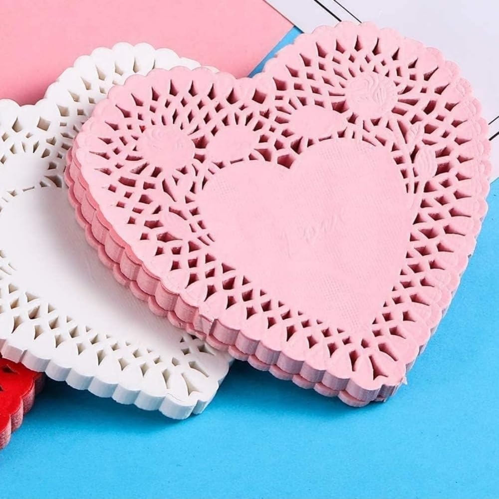 image:imageMini Valentine Heart Paper Doilies 100 Pack 35 Inch Home Decorations Crafts for Kids and Fun Home Activities