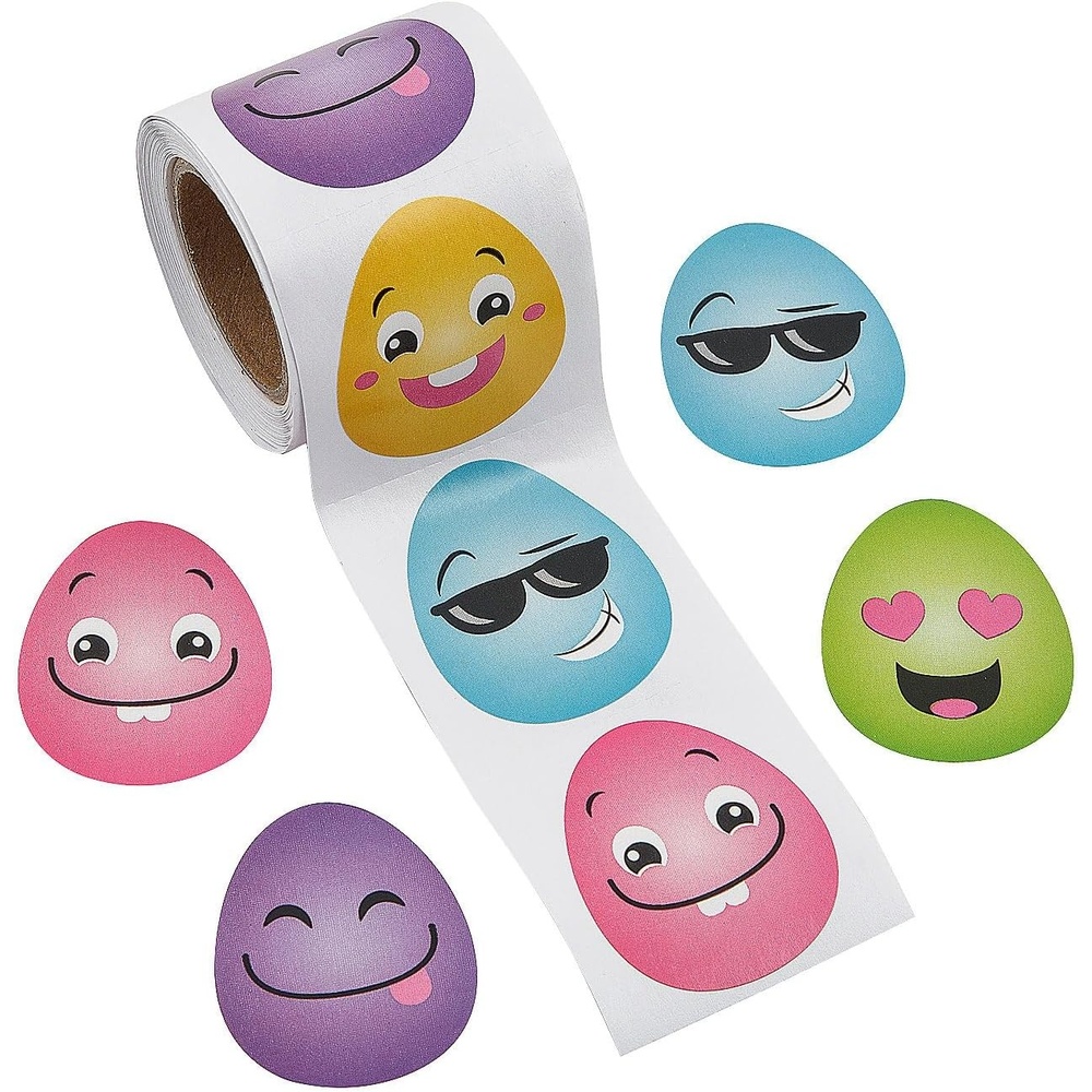 image:imageFun Express 1 12 Silly Face Easter Eggs Sticker Roll 100 Pc