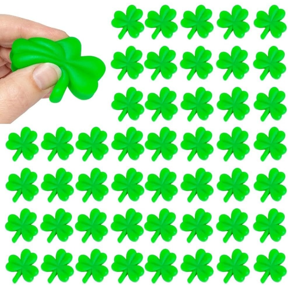 image:imageFun Express 1 34 Bulk 48 Pc Mini St Patricks Day Shamrock Mochi Squishies