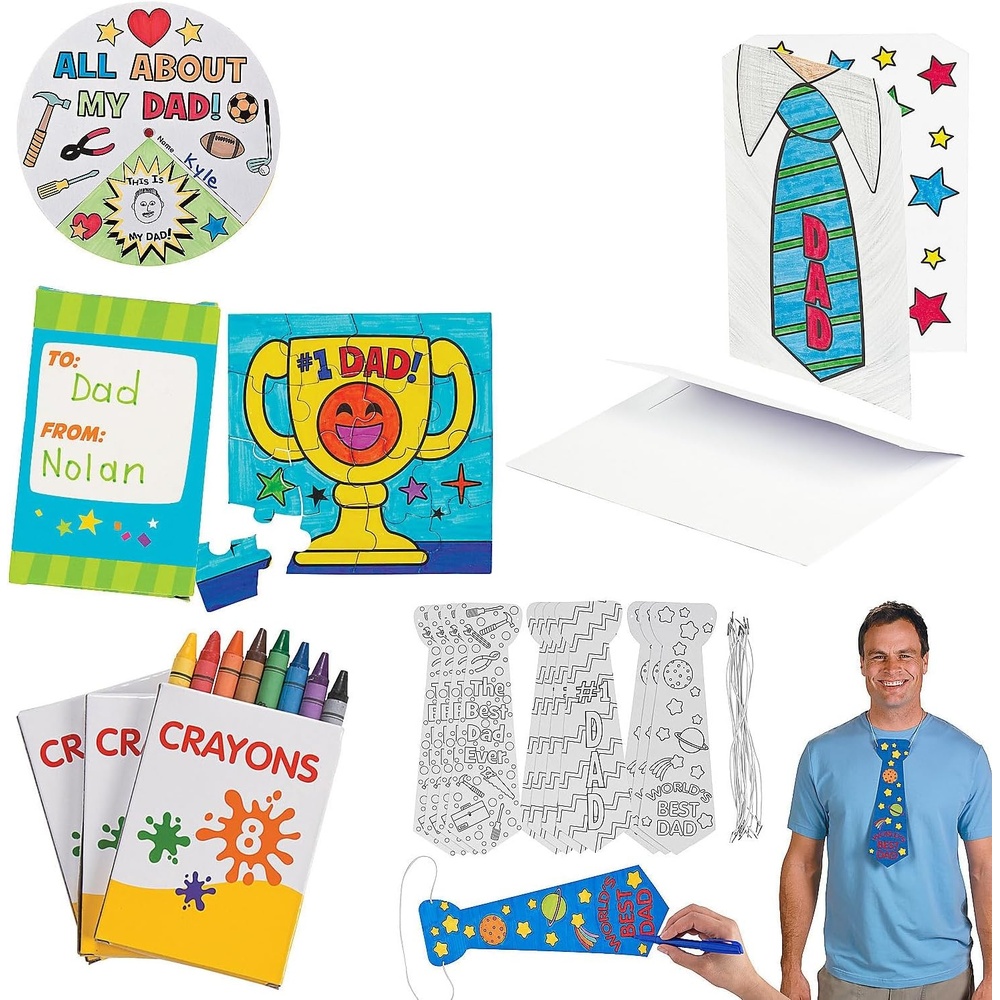 image:imageFun Express Bulk Makes 48 Color Your Own Fathers Day Craft Kit Assortment