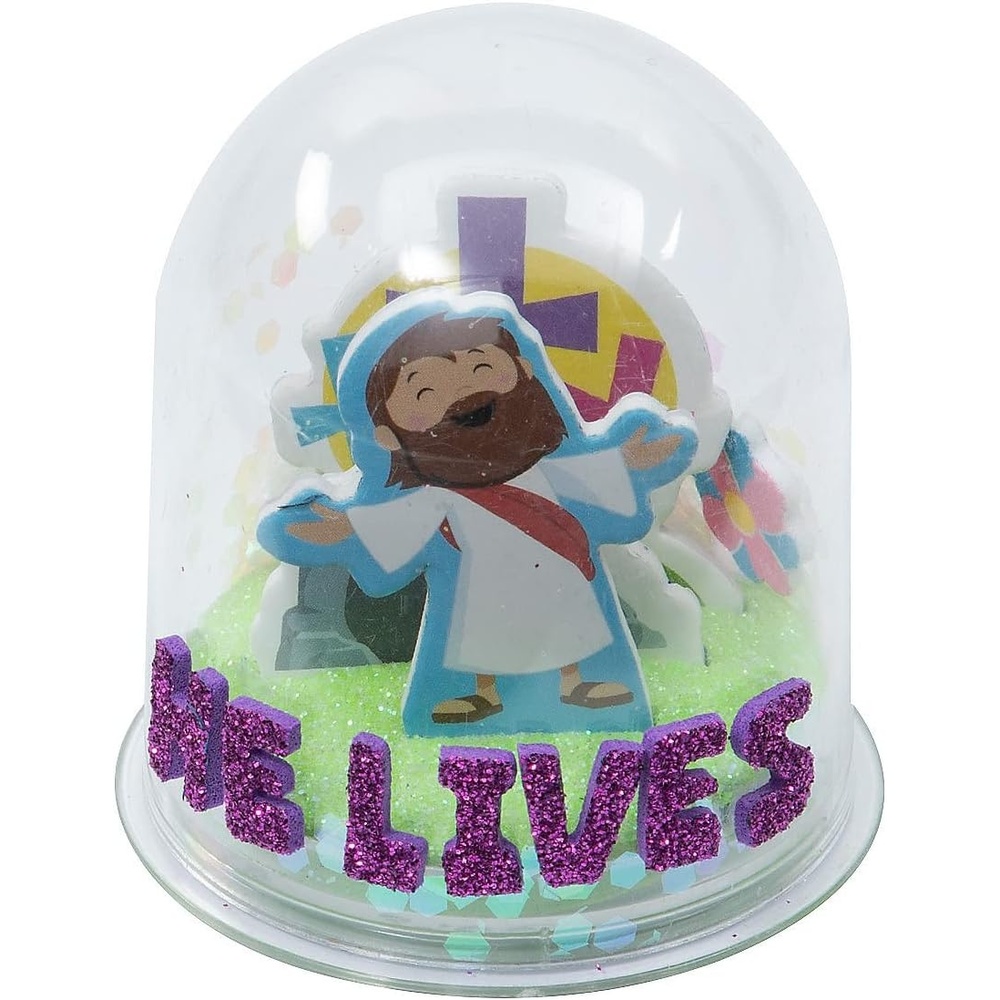 image:imageHe Lives Easter Glitter Snow Globe Craft Kit VBS 2026 Makes 12
