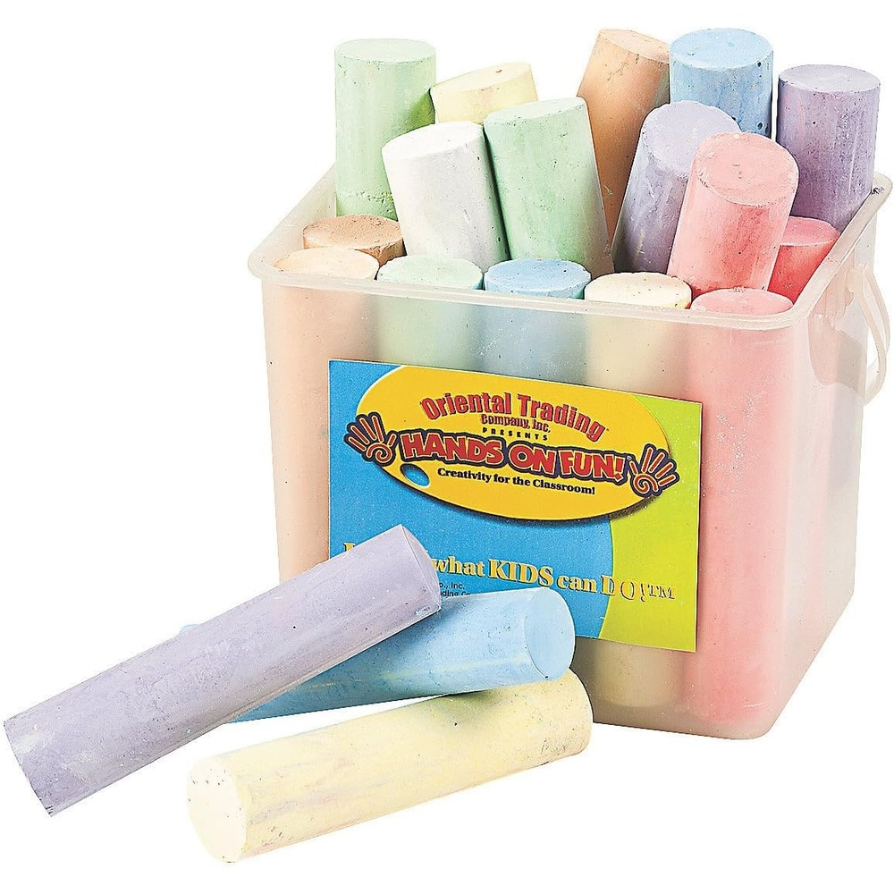 image:imageJumbo Sidewalk Chalk 20 pieces per bucket Great for Kids Activities Easter Basket Stuffer