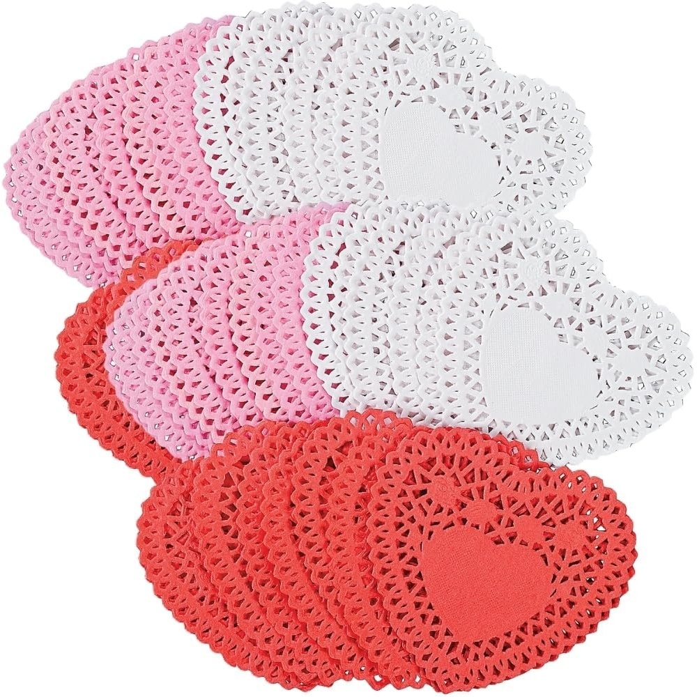 image:imageMini Valentine Heart Paper Doilies 100 Pack 35 Inch Home Decorations Crafts for Kids and Fun Home Activities