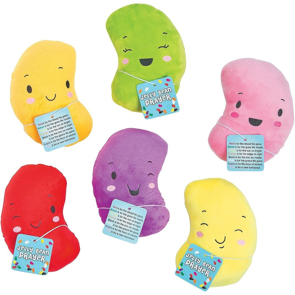 image:imagePlush Jelly Beans with Prayer Card Set of 12 Plushies Easter Stuffed Animal Toys and Religious Basket Fillers