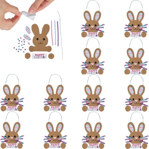 Fun Express Easter Bunny Bead Whiskers Sign Craft Kit – 12 Sets – Perfect for Easter Baskets & Egg Hunt Activities