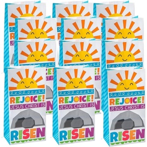 Fun Express He Lives Paper Bags, Party Supplies, 12 Pieces, Easter Holiday Supplies
