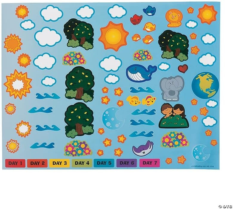 image:imageFun Express 11 x 8 12 Religious 7 Days of Creation FoldUp Sticker Scenes VBS 202612 Sets