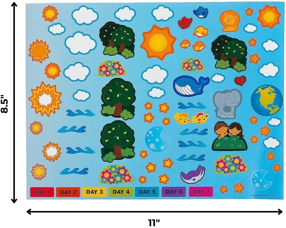 image:imageFun Express 11 x 8 12 Religious 7 Days of Creation FoldUp Sticker Scenes VBS 202612 Sets