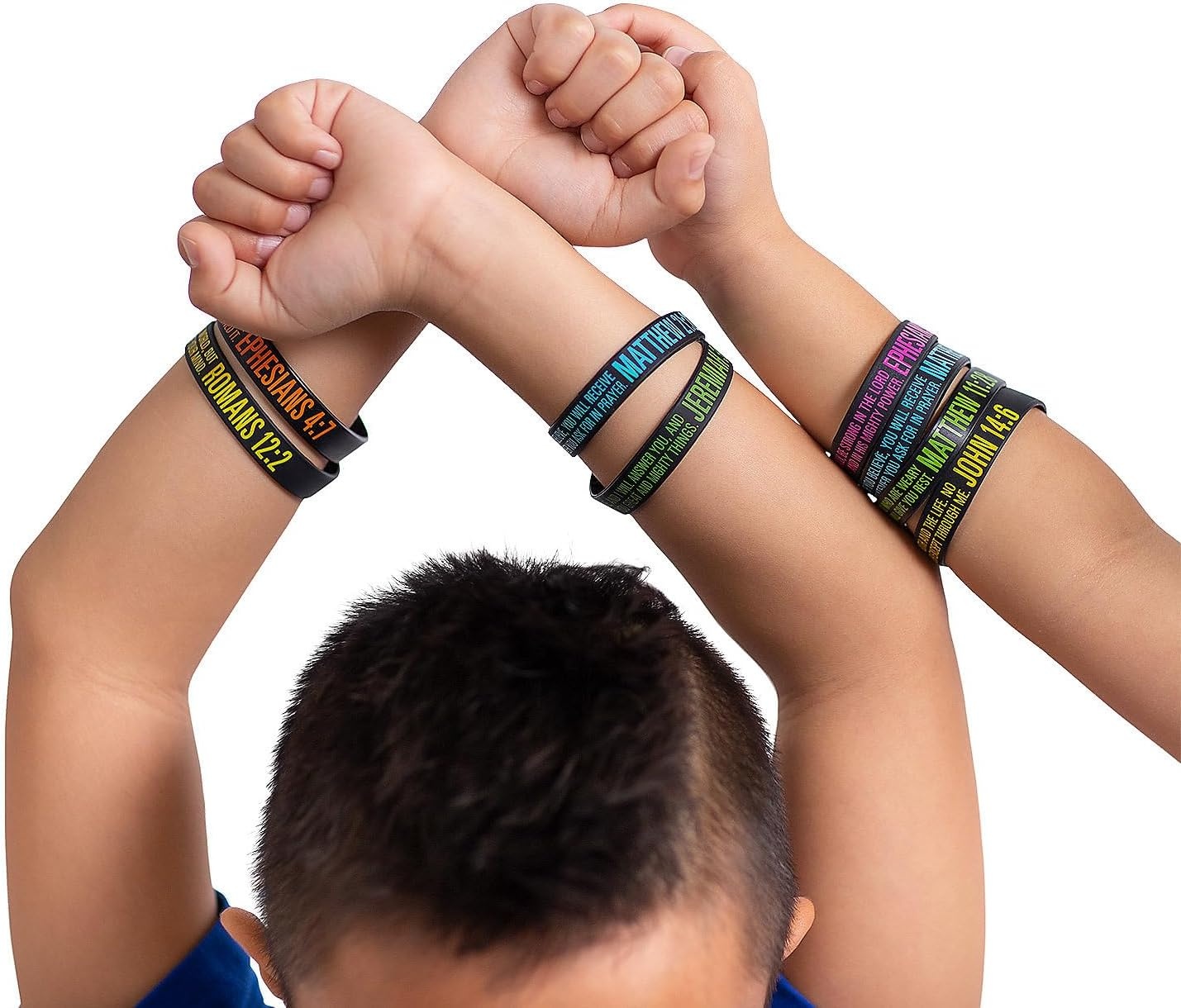 image:imageFun Express Bible verse bracelets rubber bracelets bulk 100 pack Christian bracelets for kids and adults wwjd bracelets silicone wristbands religious gifts for church sunday school vbs