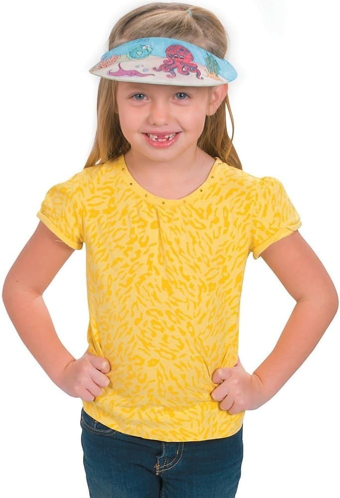 image:imageFun Express Color Your Own Foam Under The Sea Visor Craft Kit Crafts for Kids and Fun Home Activities VBS Vacation Bible School SuppliesDecor