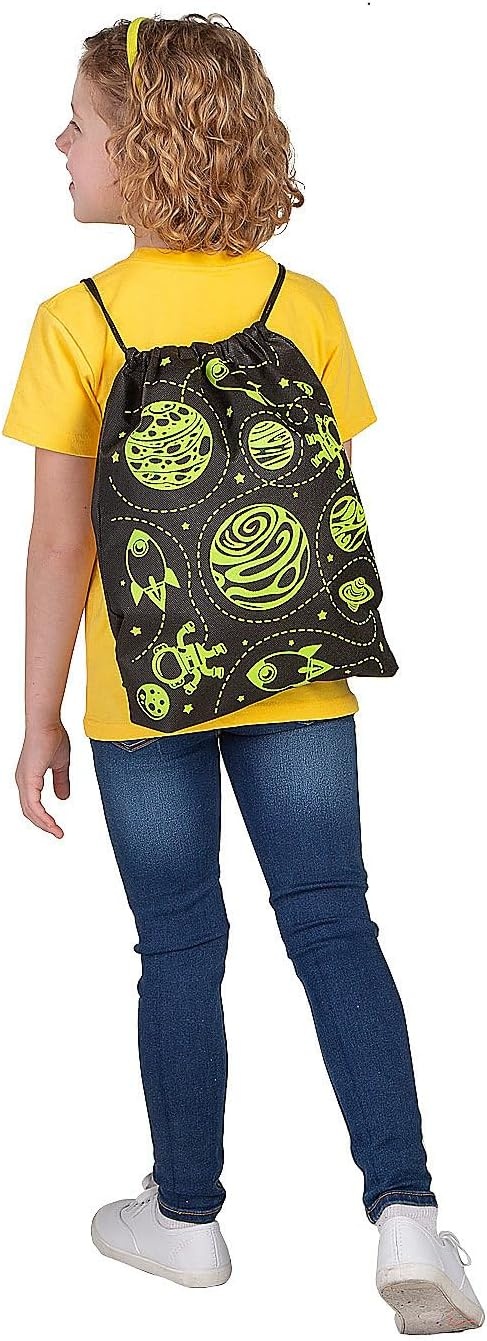 image:imageFun Express GlowInTheDark Space Drawstring Bags 12X15 Gid Medium Backpack 12 Pieces Bright CosmicThemed Perfect For Kids amp Teens VBS 2026