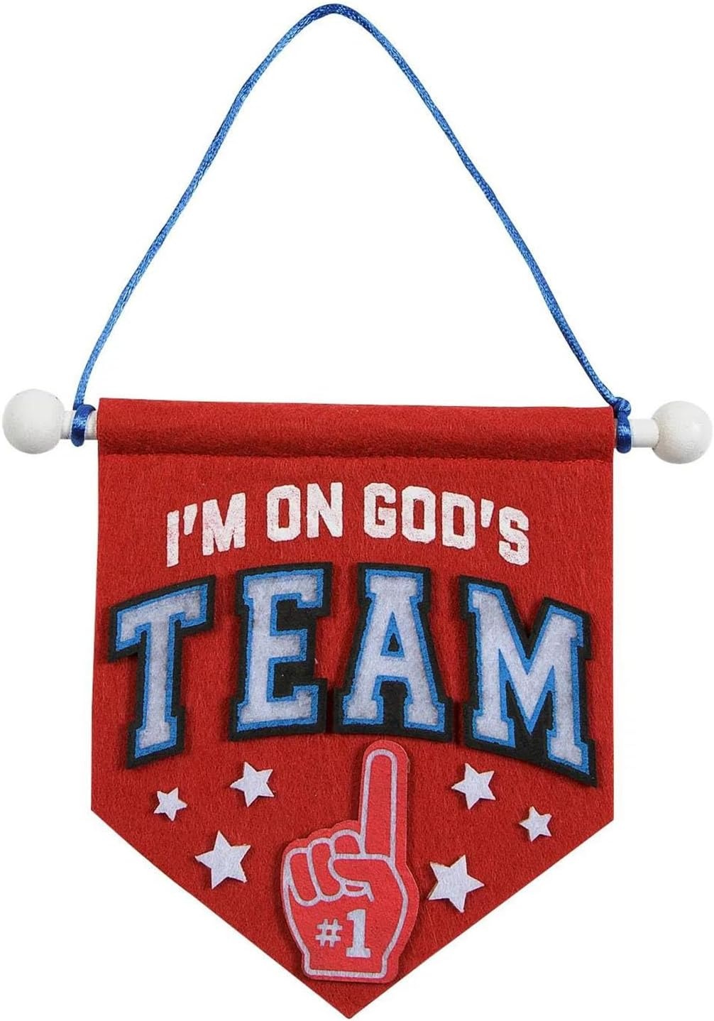 image:imageFun Express Im On Gods Team Red Felt Banner Craft Kit 12 Sets Perfect for DIY Religious Decorations Church Events amp Sunday School Activities
