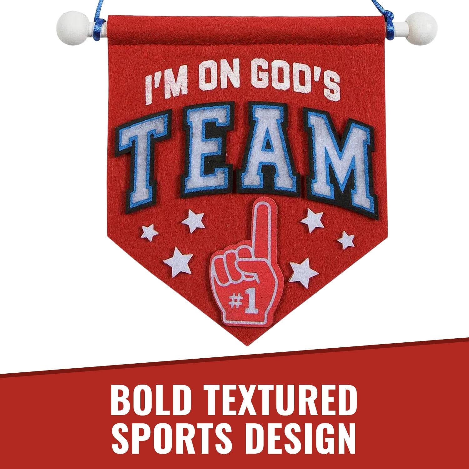 image:imageFun Express Im On Gods Team Red Felt Banner Craft Kit 12 Sets Perfect for DIY Religious Decorations Church Events amp Sunday School Activities