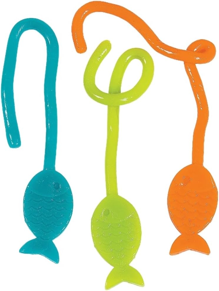 image:imageFun Express Little Fisherman Sticky Fish On A String for Birthday Value Toys Sticky amp Stretch Toys Birthday VBS 2026 Vacation Bible School SuppliesDecor 72 Pieces