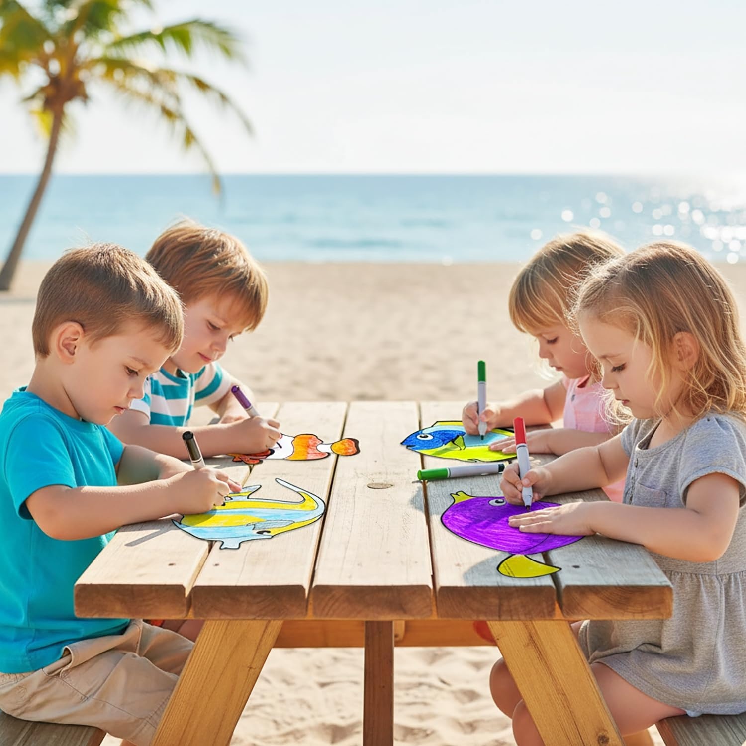 image:imageFun Express Printed Acetate Sea Life Fish Coloring Sheets VBS 2026 24 Pc
