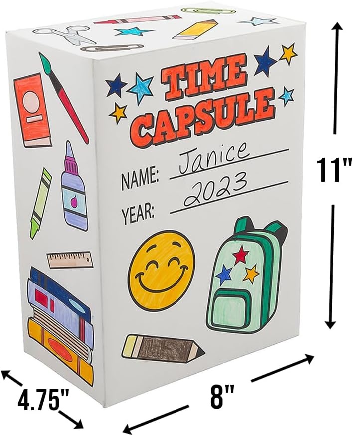 image:imageFun Express Time Capsule Boxes 12 Pieces Cardstock 8 x 4 34 x 11 Great for School Home and VBS Activities