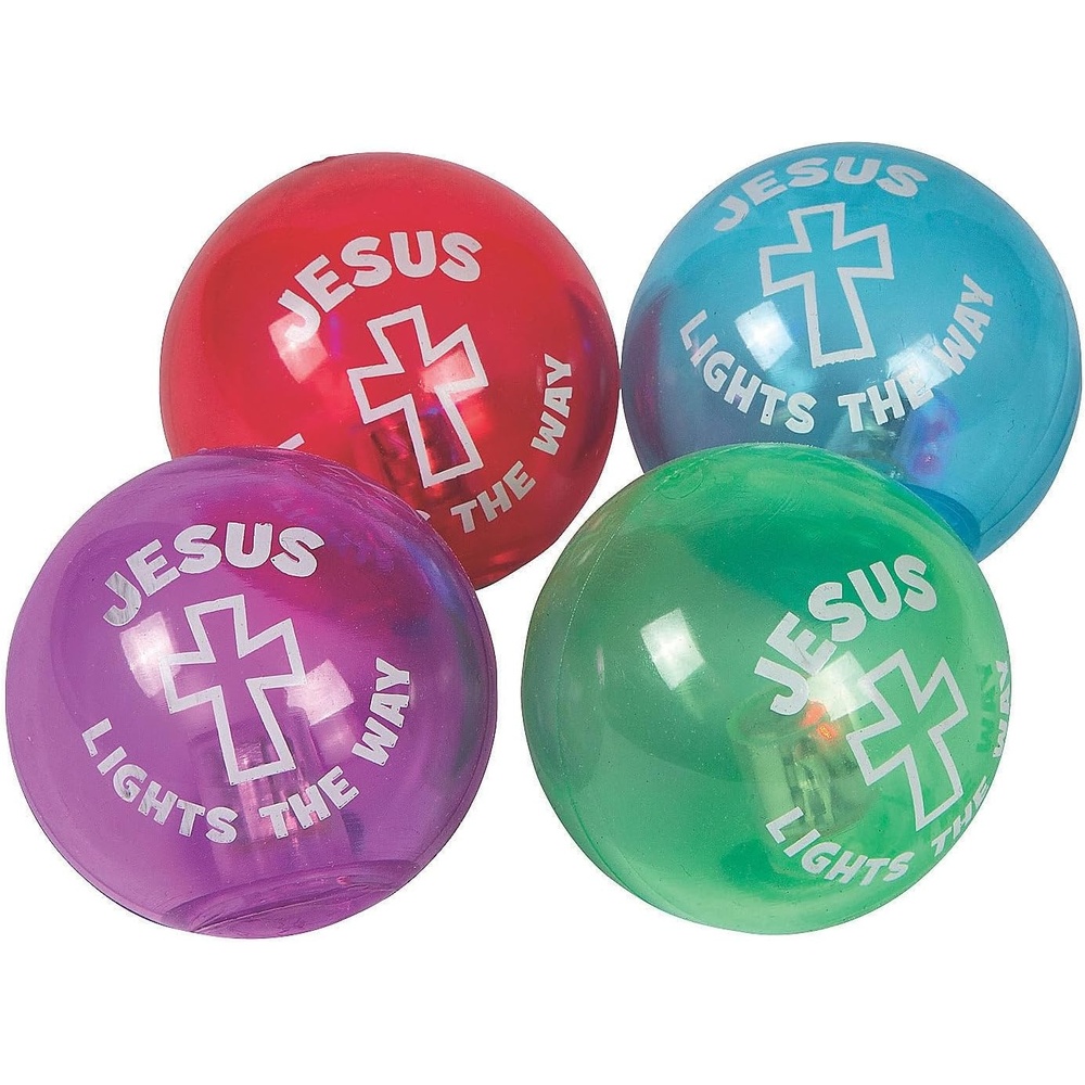 image:imageFun Express Mini Jesus Lights The Way LightUp Rubber Bouncy Balls 12 Pack Flashing Sensory Stress Balls Toys for Gifts amp Rewards VBS 2026