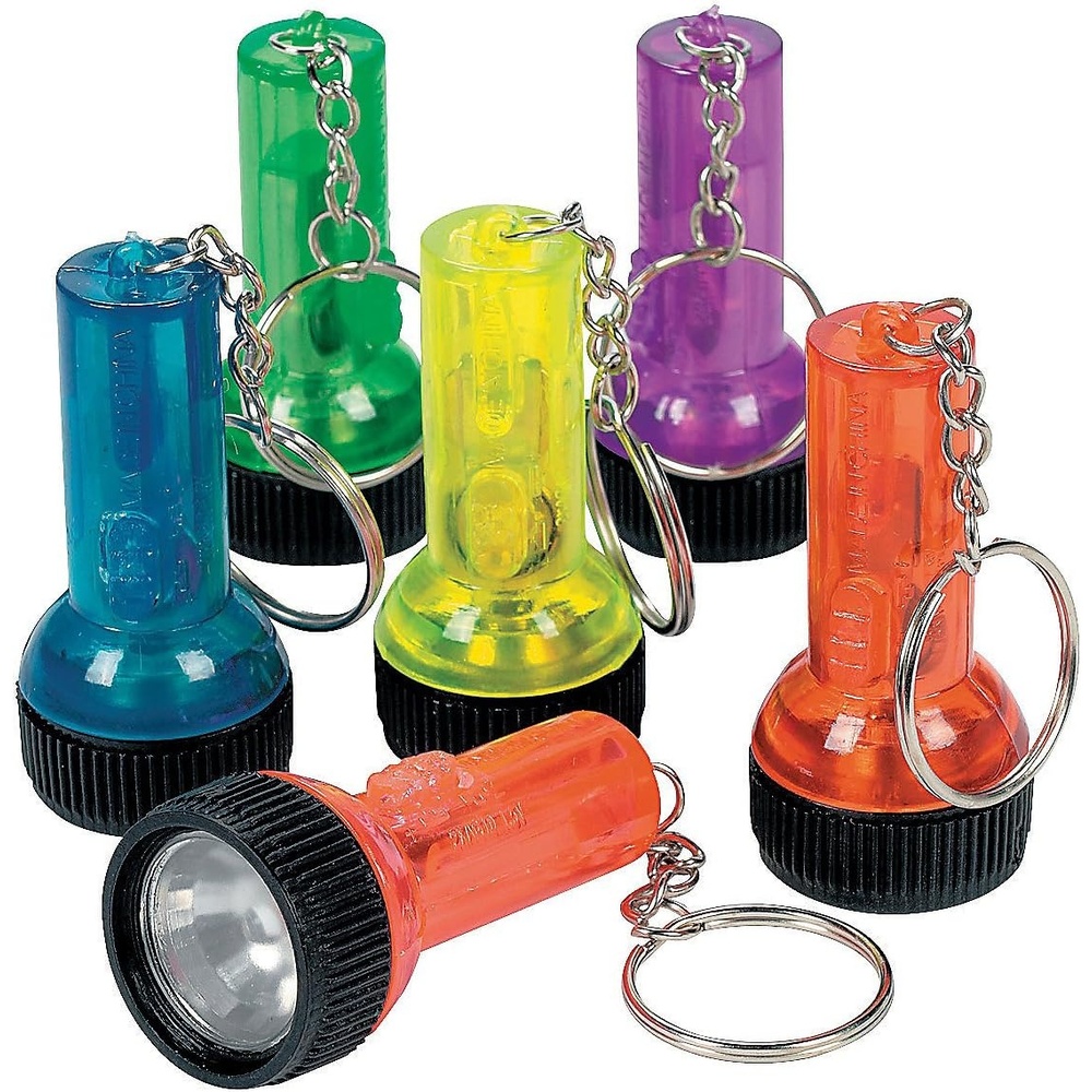 image:imageFun Express Plastic Large Beam Flashlight Key Chains Apparel Accessories Key Chains Light Up Key Chains VBS 202612 Pieces