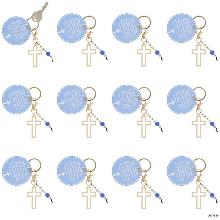 image:imageFun Express 4 14 Religious Pray CrossShaped Keychains with Bible Verse Card 12 Pieces VBS 2026