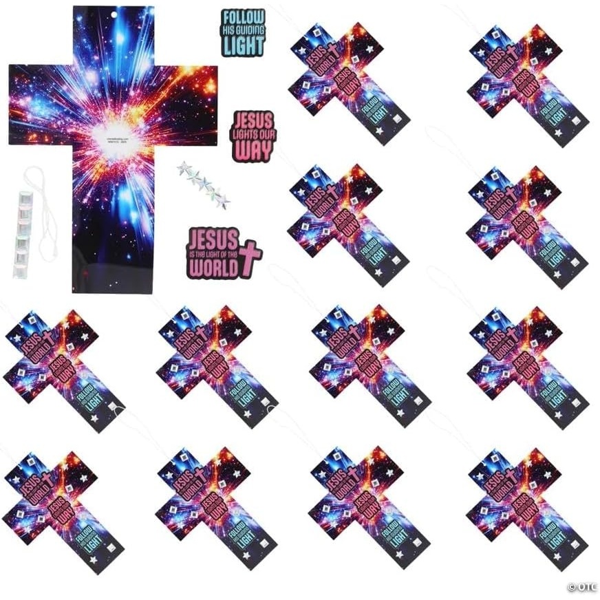 image:imageFun Express 5 34 x 8 Jesus is the Light VBS 2026 Cross Glow Sign Foam Craft Kit Makes 12