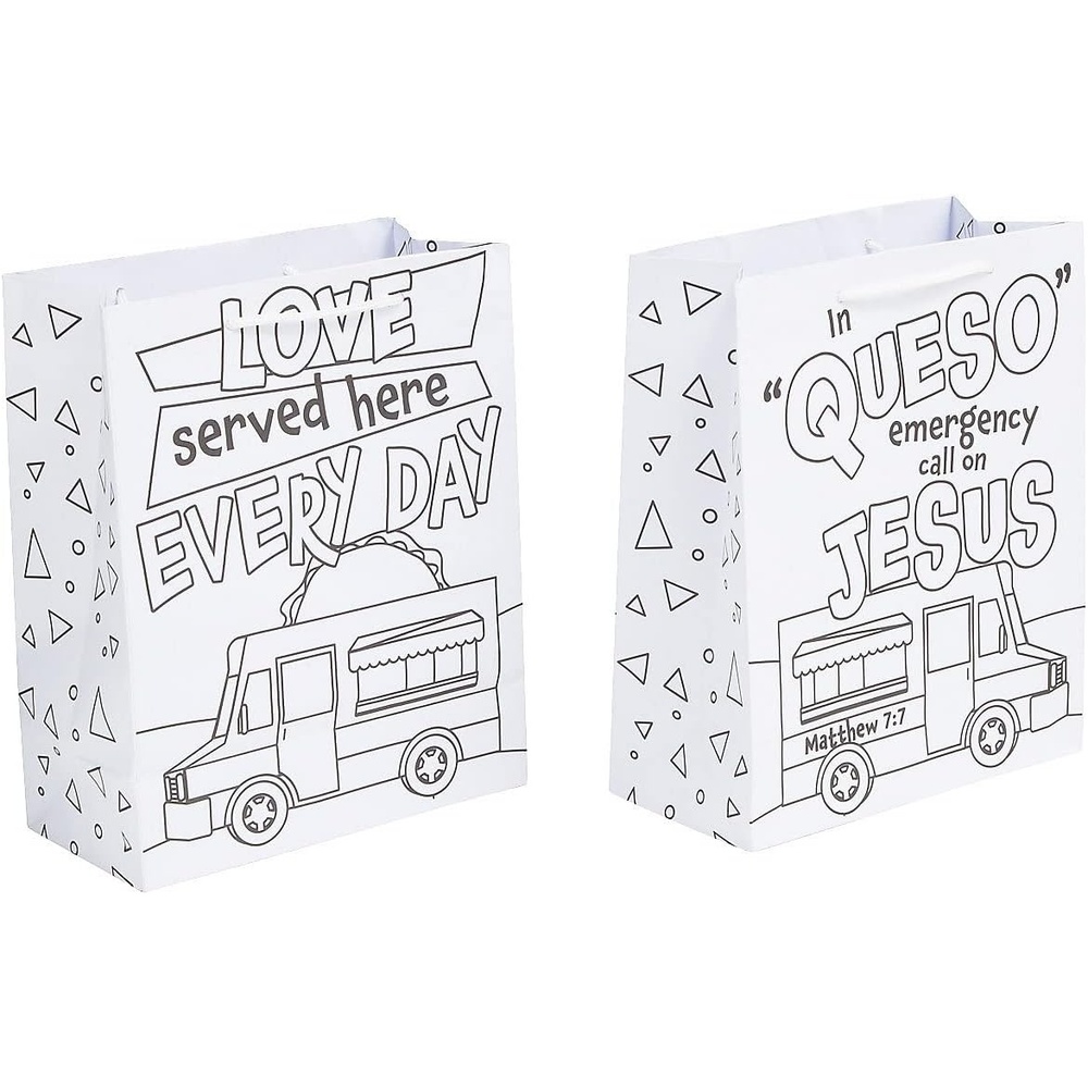 image:imageFun Express 7 14 x 9 Color Your Own Food Truck VBS Medium Take Home Bags VBS Vacation Bible School SuppliesDecor 12 Pieces