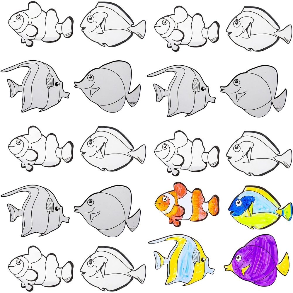 image:imageFun Express Printed Acetate Sea Life Fish Coloring Sheets VBS 2026 24 Pc