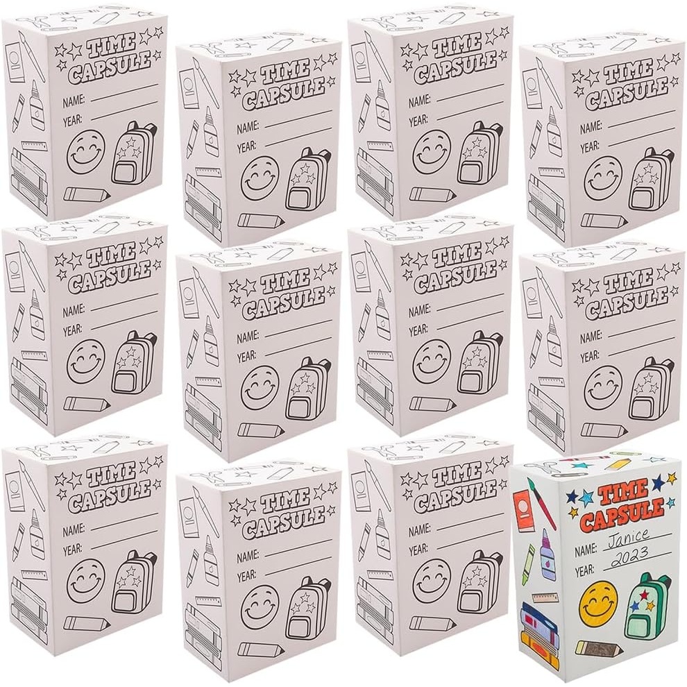 image:imageFun Express Time Capsule Boxes 12 Pieces Cardstock 8 x 4 34 x 11 Great for School Home and VBS Activities