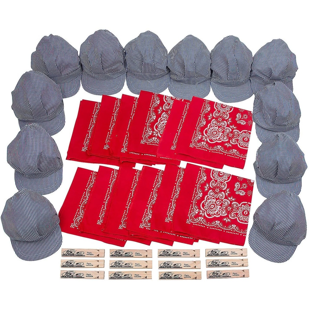 image:imageFun Express Train Engineer DressUp Kit for 12 36 Pieces Vacation Bible School Supplies