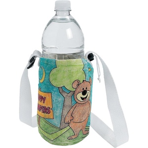Fun Express Color Your Own Camp Water Bottle Holder – Crafts for Kids and Fun Home Activities – Vacation Bible School Supplies/Decor