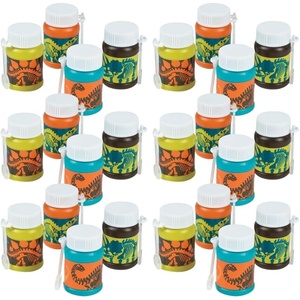 Fun Express Dino Bubbles (24 Pack of 1 oz Bottles) Dinosaur Party Favors and Toys – VBS Vacation Bible School Supplies/Decor
