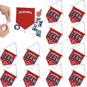 Fun Express I’m On God’s Team’ Red Felt Banner Craft Kit – 12 Sets – Perfect for DIY Religious Decorations, Church Events & Sunday School Activities