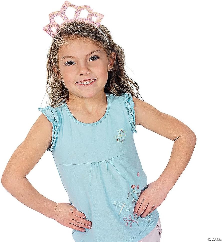 image:imageFun Express Pastel Sequin Princess Tiaras Set of 12 crowns Girls Birthday Party Dress up and Halloween Supplies