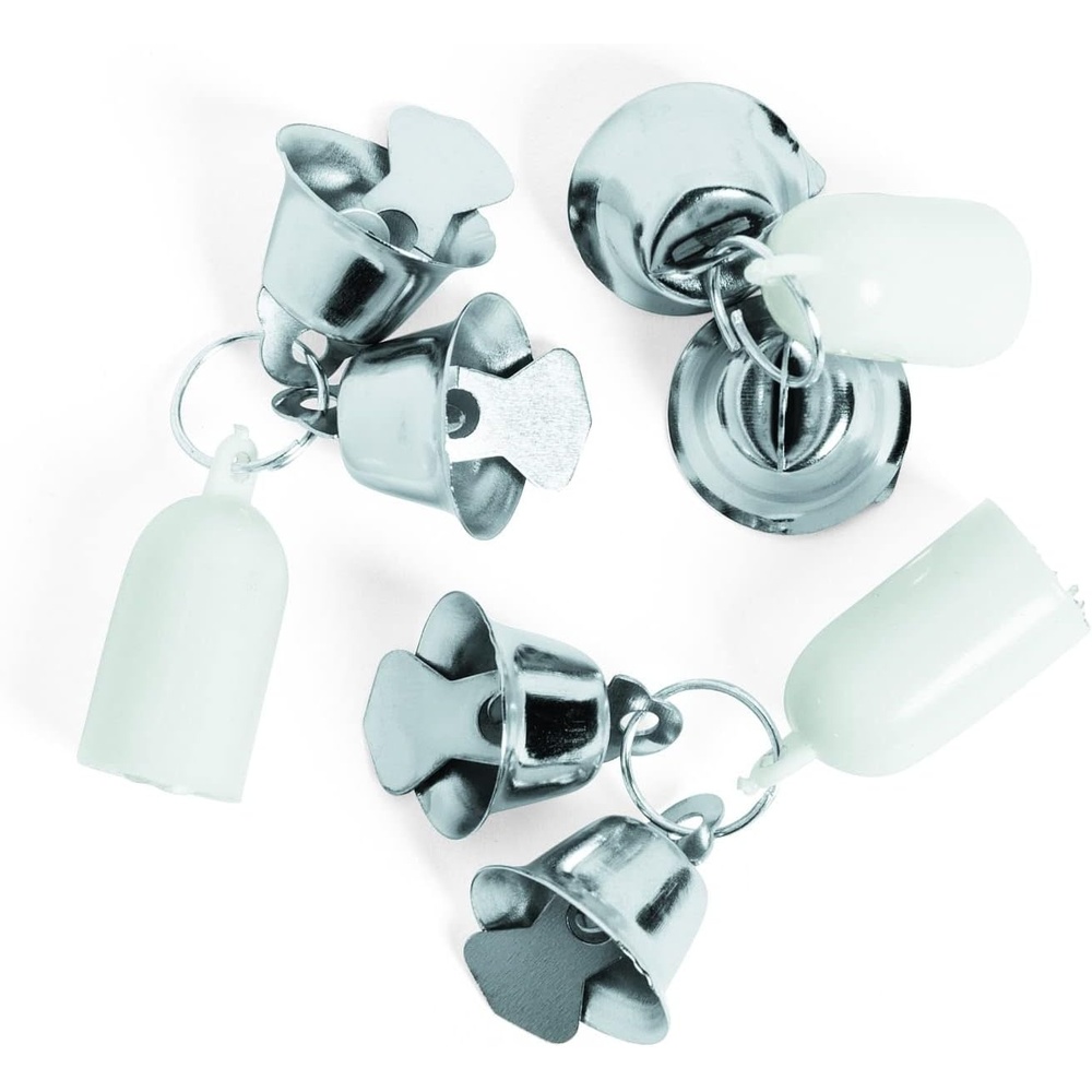 image:imageFun Express Silver Wedding Bell Pencil Caps 2dz for Wedding Stationery Pencil Accessories Misc Pencil Accessories Wedding 24 Pieces