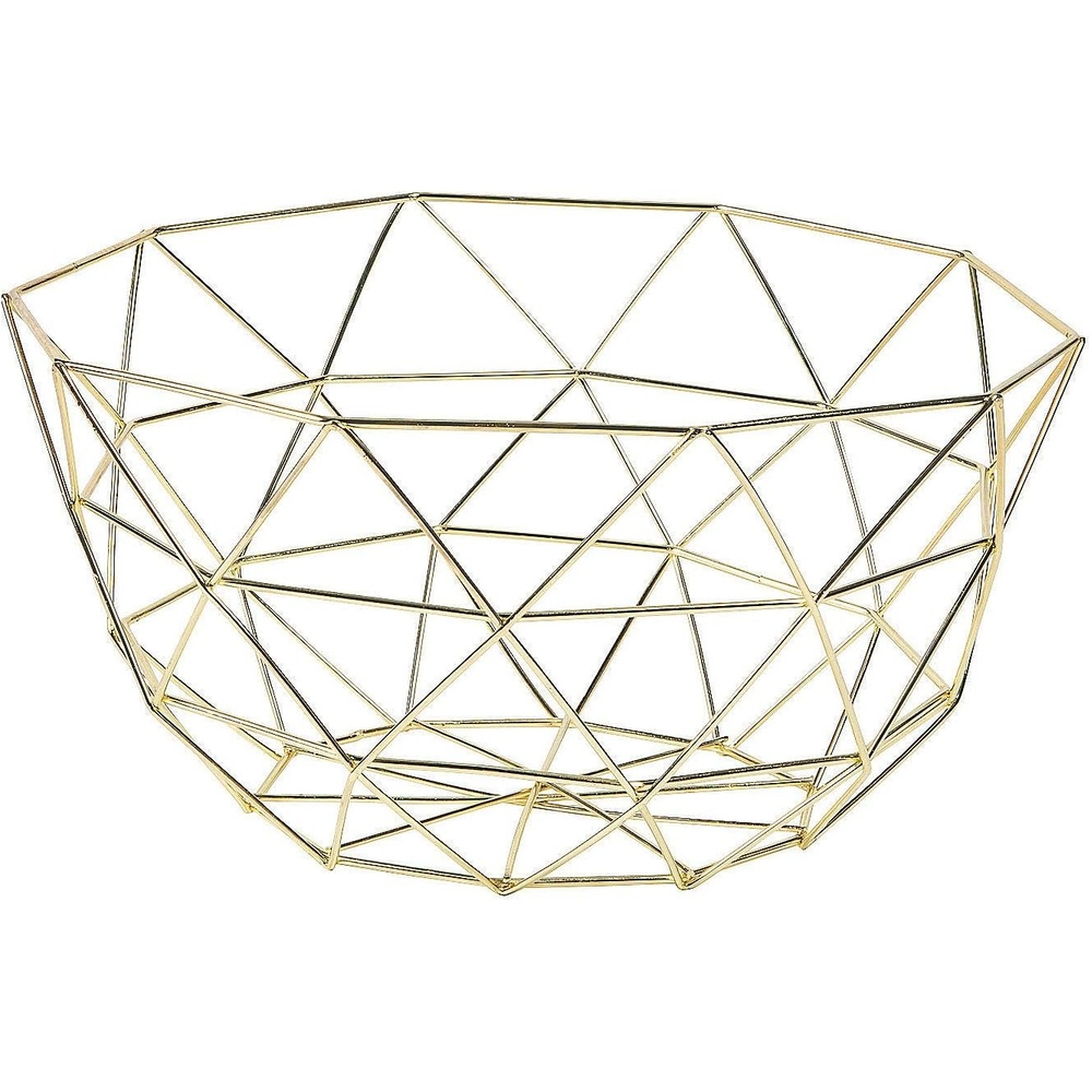 image:imageFun Express Gold Geometric Wireframe Basket  Elegant Home Dcor for Storage Organizing amp Display  Modern Geometric Design for Wedding Reception or Contemporary Living Spaces  1 Piece