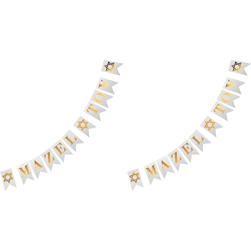 image:imageFun Express Mazel Tov Pennant Banner Vibrant Party Decor for Jewish Weddings BarBat Mitzvahs amp Celebrations Perfect for Adding a Festive Touch to Your Event or Reception MultiColor 1 PieceSmall Pack of 2
