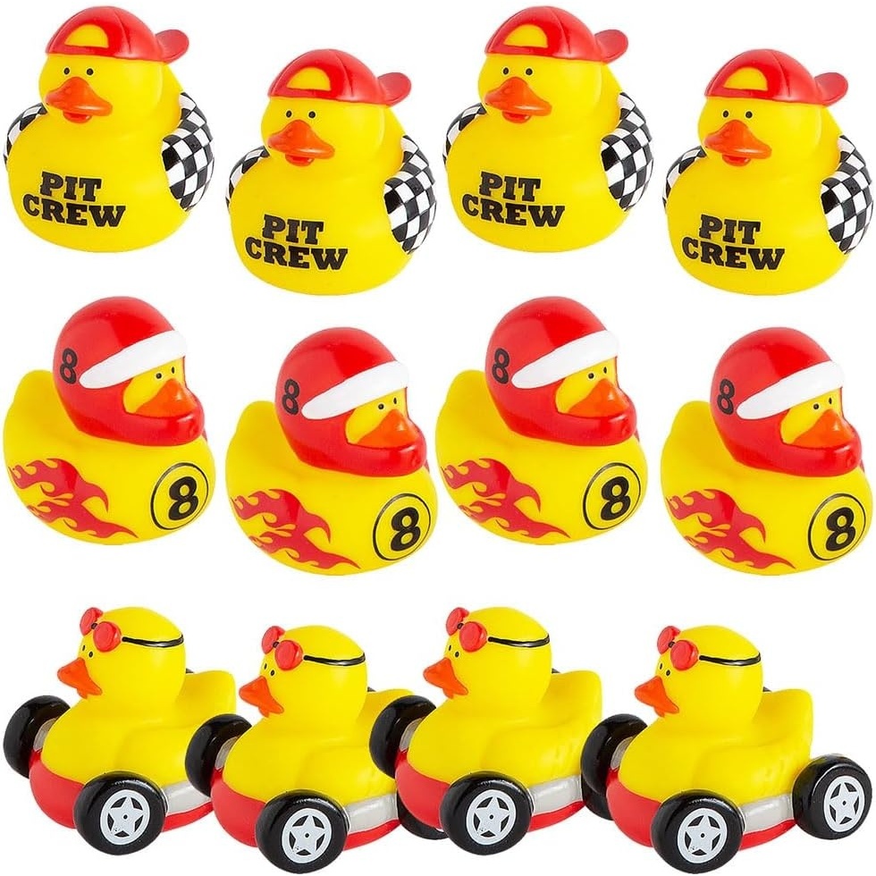 image:imageFun Express Race Car Driver Rubber Duckies  Fun Toys and Party Favors for Kids  Birthdays Weddings and Special Events  Perfect for Celebrations  Goodie Bags and More  12 Pieces