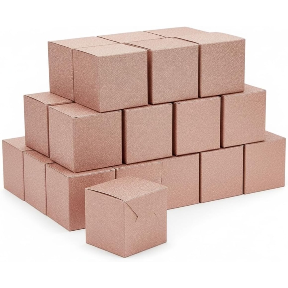 image:imageFun Express Rose Gold Glitter Mini Favor Boxes bulk set of 24 Great for Wedding and Party Supplies