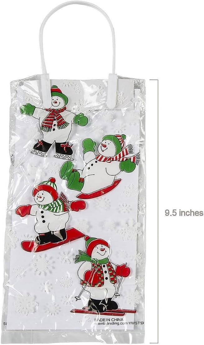 image:imageFun Express Cellophane Holiday Bags With Handles for Christmas Party Supplies Cellophane Bags 48 Pieces