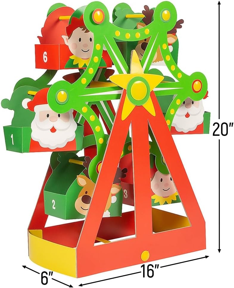 image:imageFun Express Christmas Ferris Wheel Snack Caddy Festive Party Supply for Serving Holiday Treats Candy and Snacks Perfect for Christmas Parties Buffets and Seasonal Celebrations 1 Piece