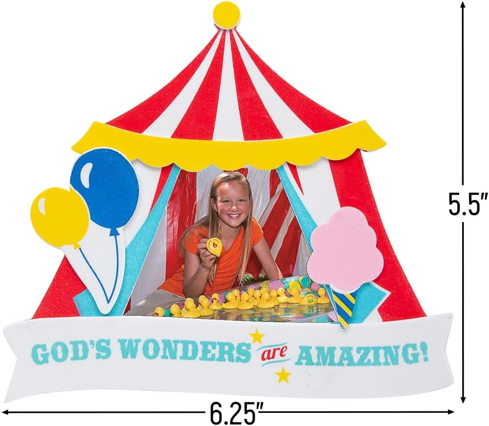 image:imageFun Express Church Carnival Picture Frame Craft Kit DIY Craft Kits for Vacation Bible School Church Events Religious Celebrations amp Kids FaithBased Activities Perfect for VBS Projects 12 Pieces