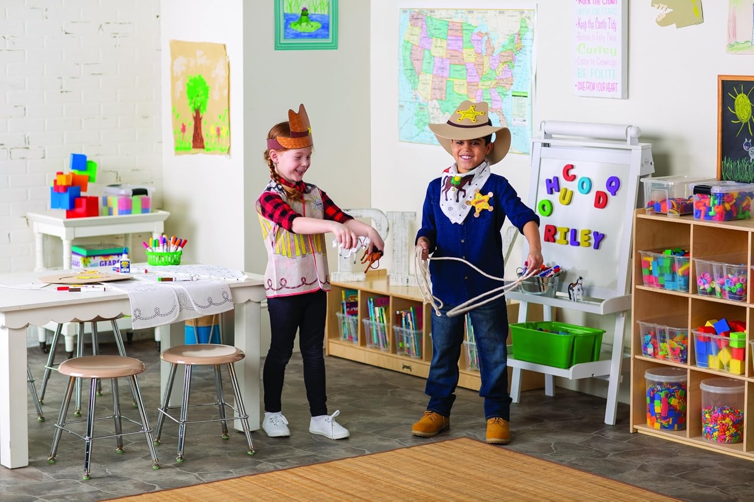 image:imageFun Express Cowboy Vest Kids Color Your Own Western Outfit DIY Dress Up for Boys Girls amp Toddler Costumes Ages 35 Cowboy Accessories for VBS Parties amp School Activity Creative Play 12 Pack
