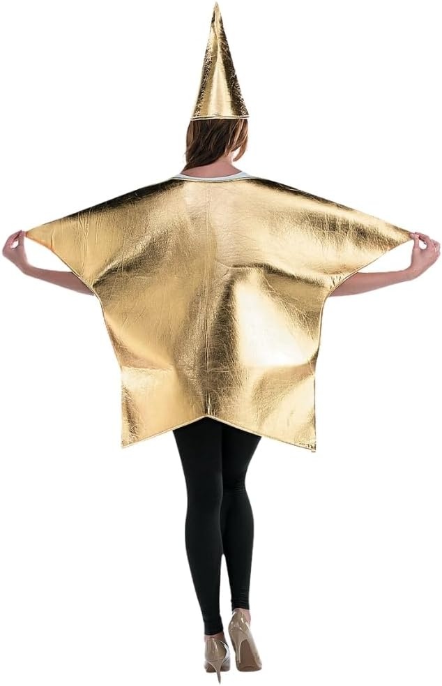 image:imageFun Express Gold Star Costume for Adults Women Premium 2Piece Christmas Costume Set for Pageants Nativity Scenes amp Holiday Parties One Size Fits Most Shimmering Polyester Material