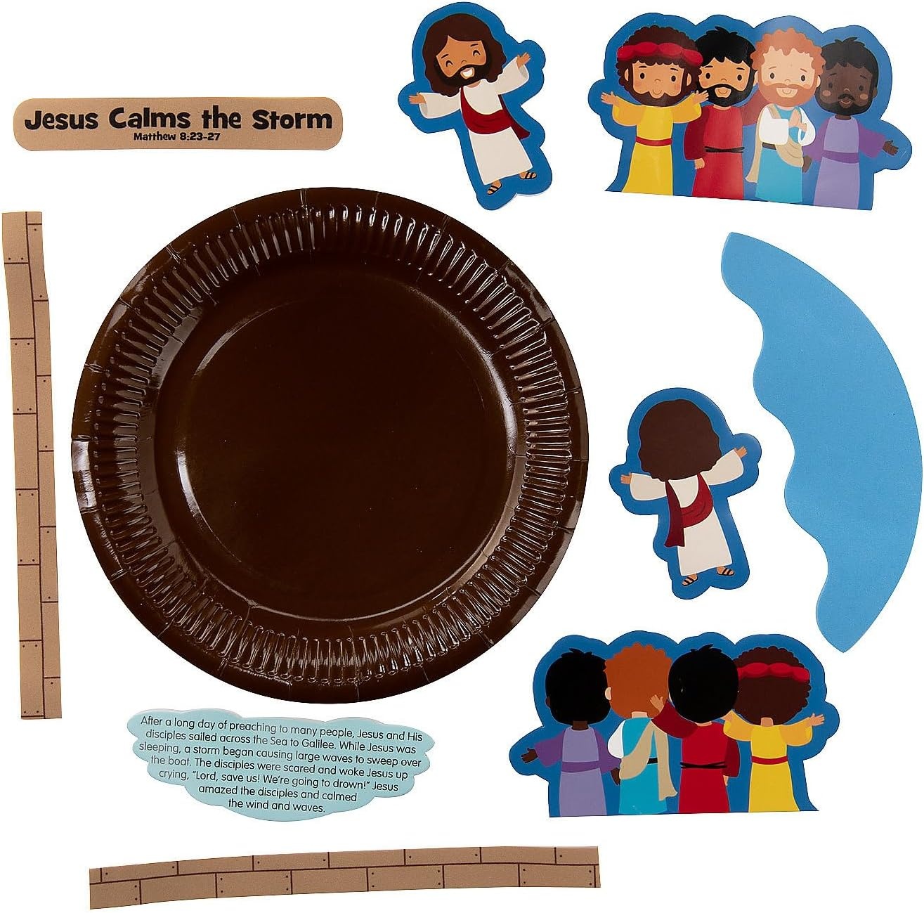 image:imageFun Express Jesus Calms The Storm Rocking Paper Plate Craft Kit Sunday School Crafts for Kids Ages 48 Christian Crafts amp Bible Activities for VBS Church Events amp Religious Education 12 Pieces