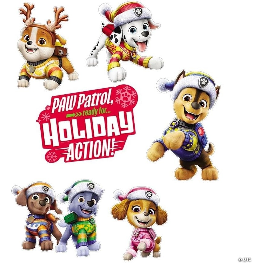 image:imageFun Express 15 14 23 Christmas PAW Patrol Ready for Holiday Action Cardstock Wall Cutouts Set 6 Pieces