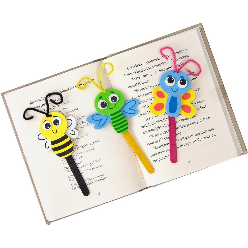 image:imageFun Express 3 x 5 12 Spring Bug Bookmark Craft Stick Craft Kit Makes 12