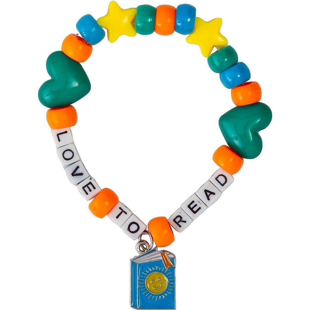 image:imageFun Express 4 12 circ I Love to Read Beaded Bracelet Craft Kits Makes 12